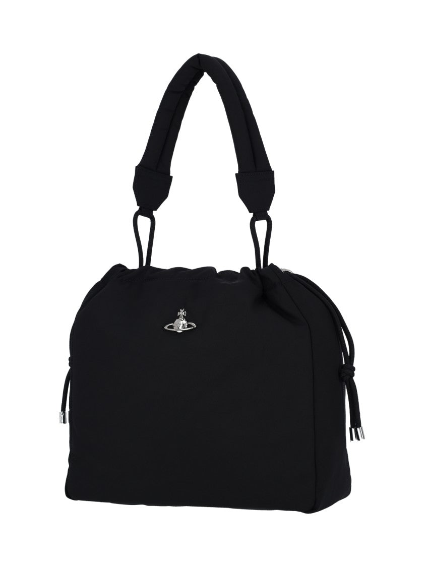 Vivienne Westwood Black Fabric Bucket Bag With Single Handle