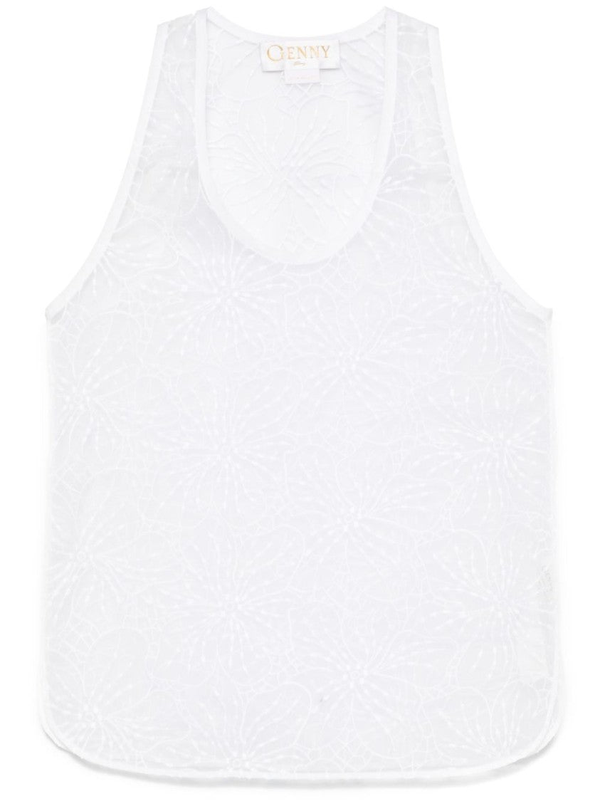 Genny Scoop Neck Silk Tank Top