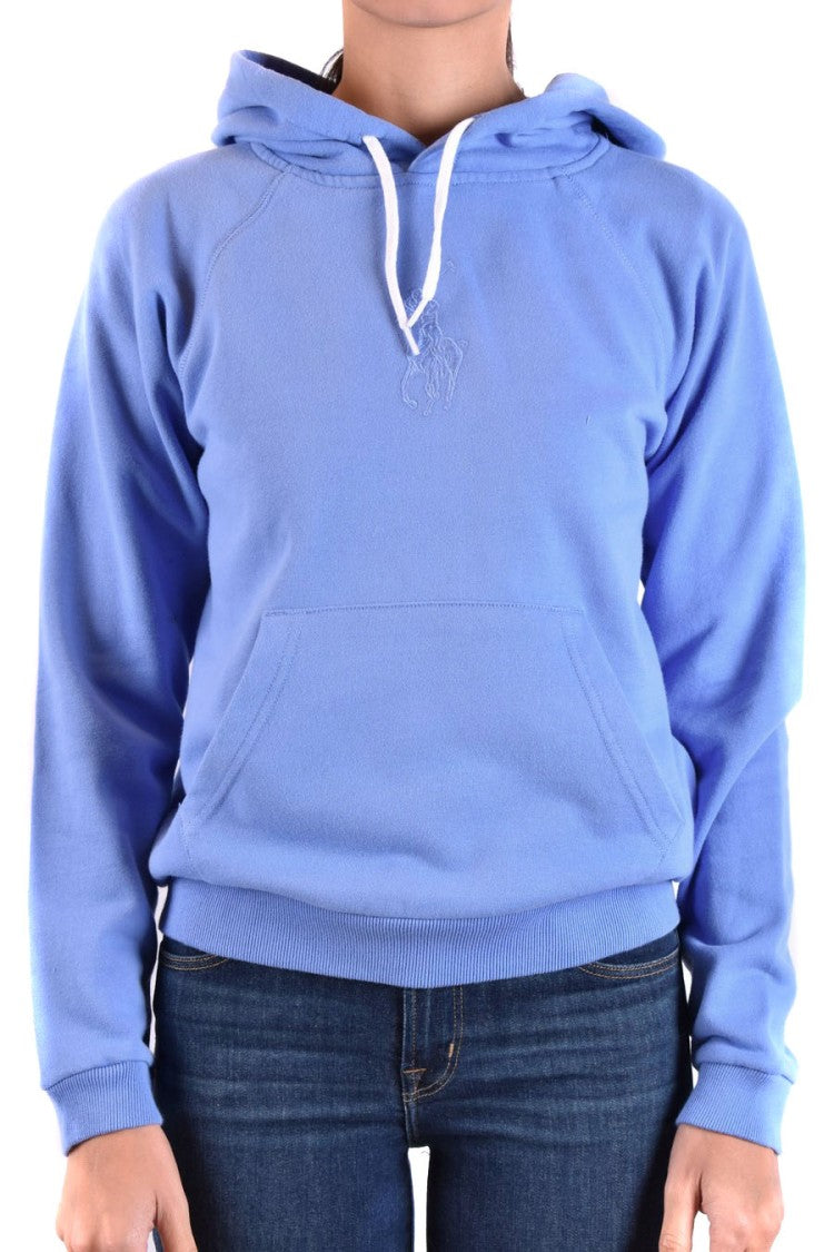 Polo Ralph Lauren Pullover Blue Cotton Sweatshirt With Embroidered Logo