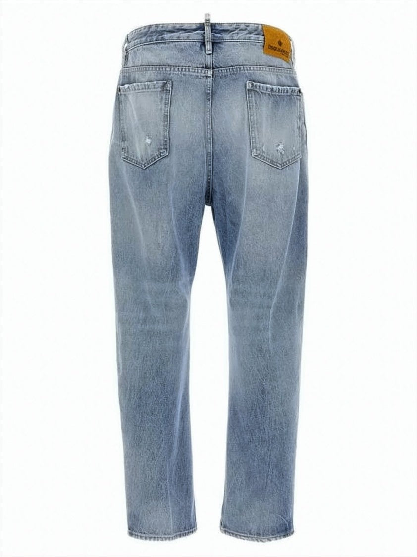 Dsquared2 Light Blue Straight Leg Denim Pants