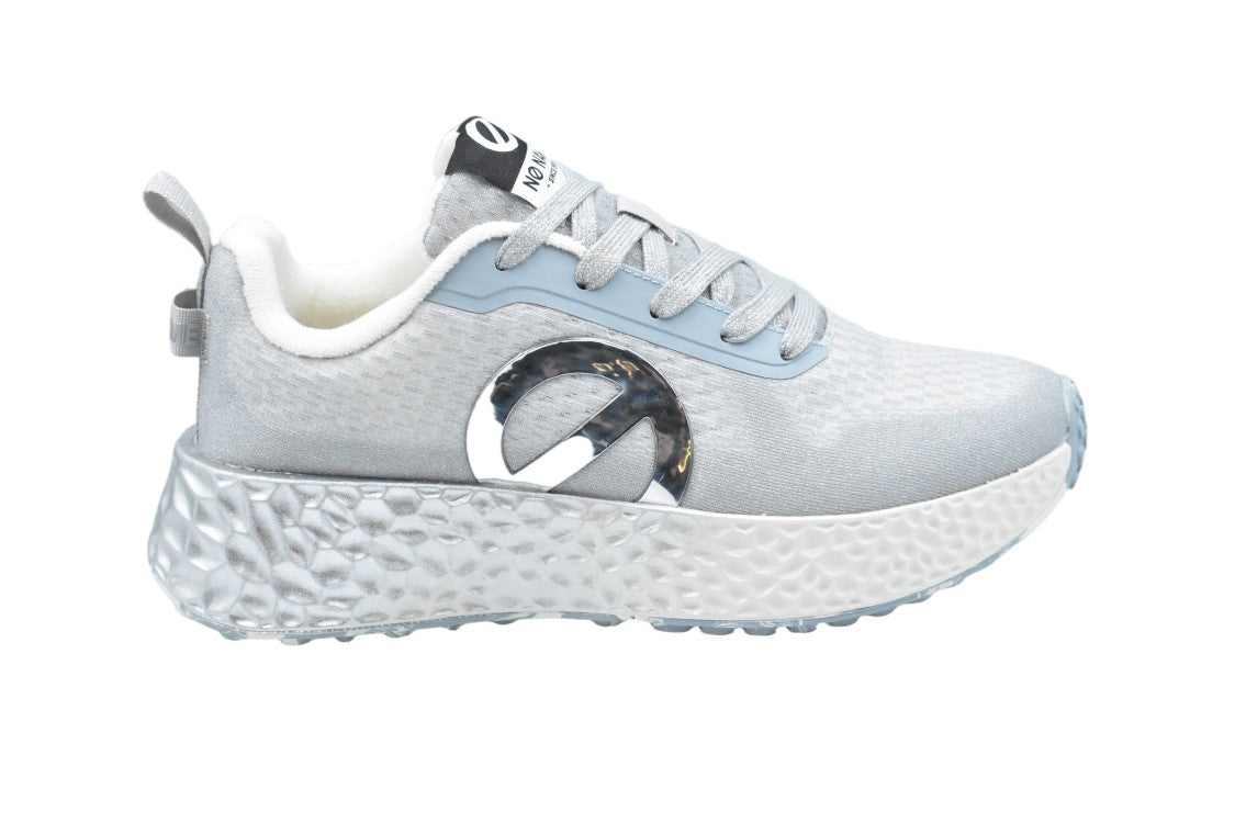 No Name Blue Silver Sky Suede Fabric Sneakers