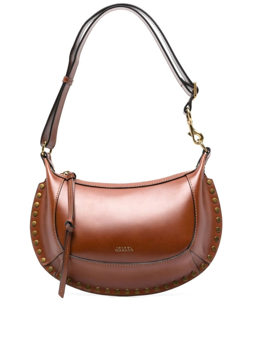 Isabel Marant Crescent-Shape Calf Leather Shoulder Bag With Gold-Tone Accents