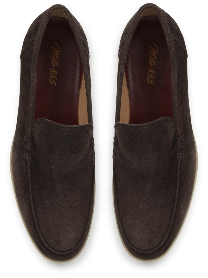 Mille885 Brown Suede Leather Casual Loafers