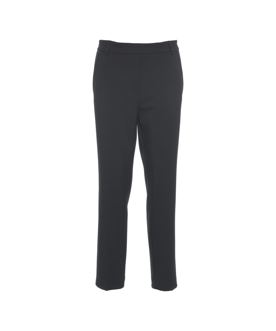 Gender Tailored Black Wool Trousers With Minimalist Design