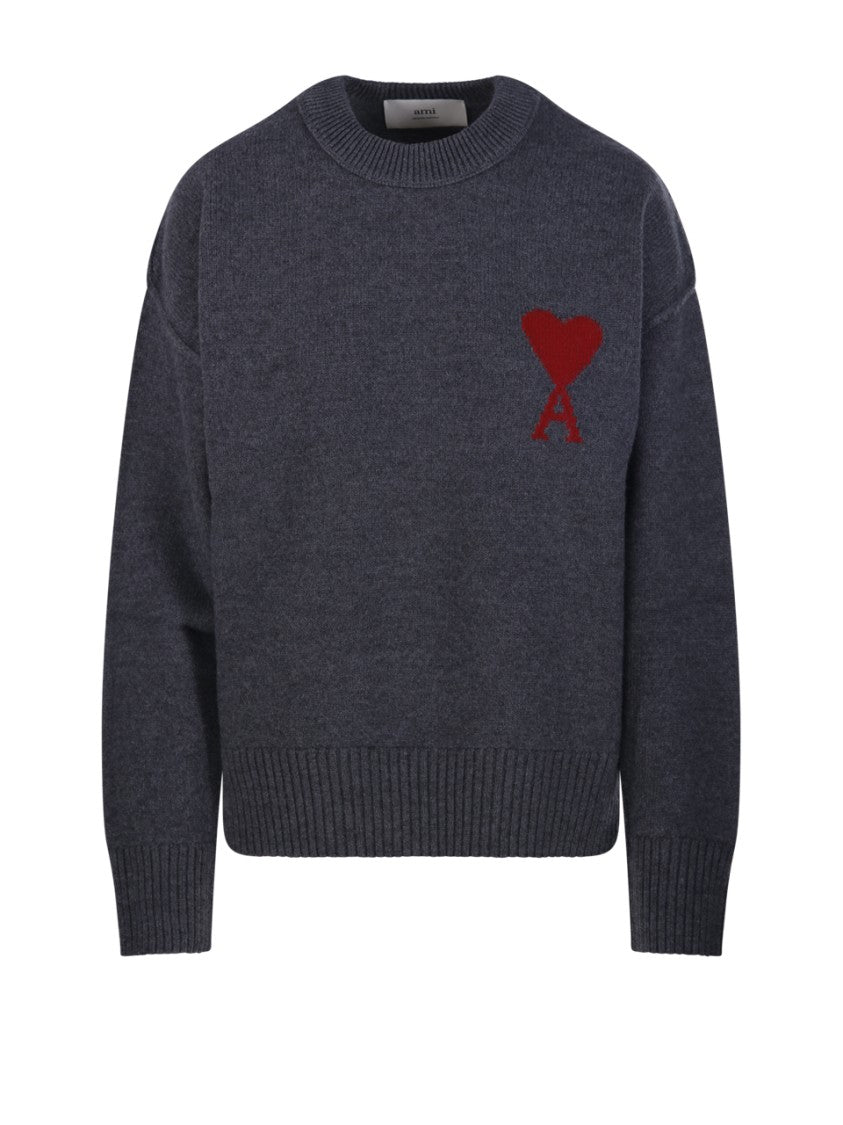 Ami Felted Merino Adc Round Neck Sweater