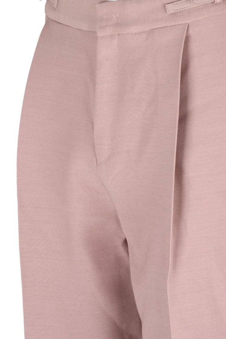Elisabetta Franchi Wool Silk Trousers - Old Rose