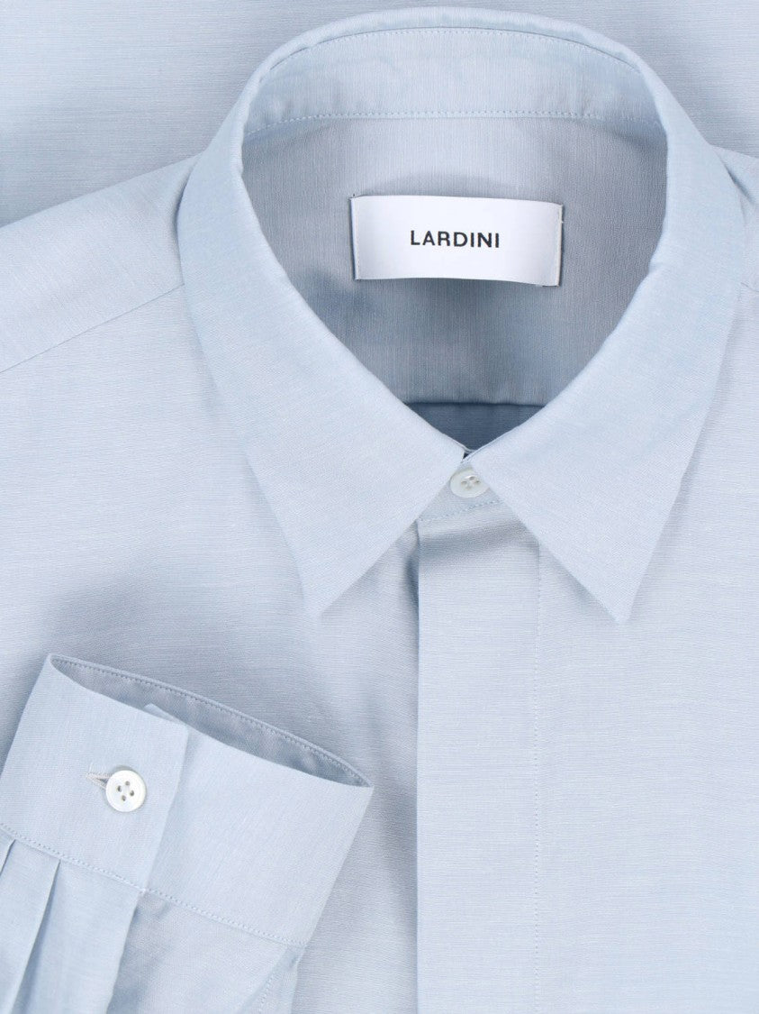 Lardini Light Blue Long-Sleeved Cotton Viscose Shirt