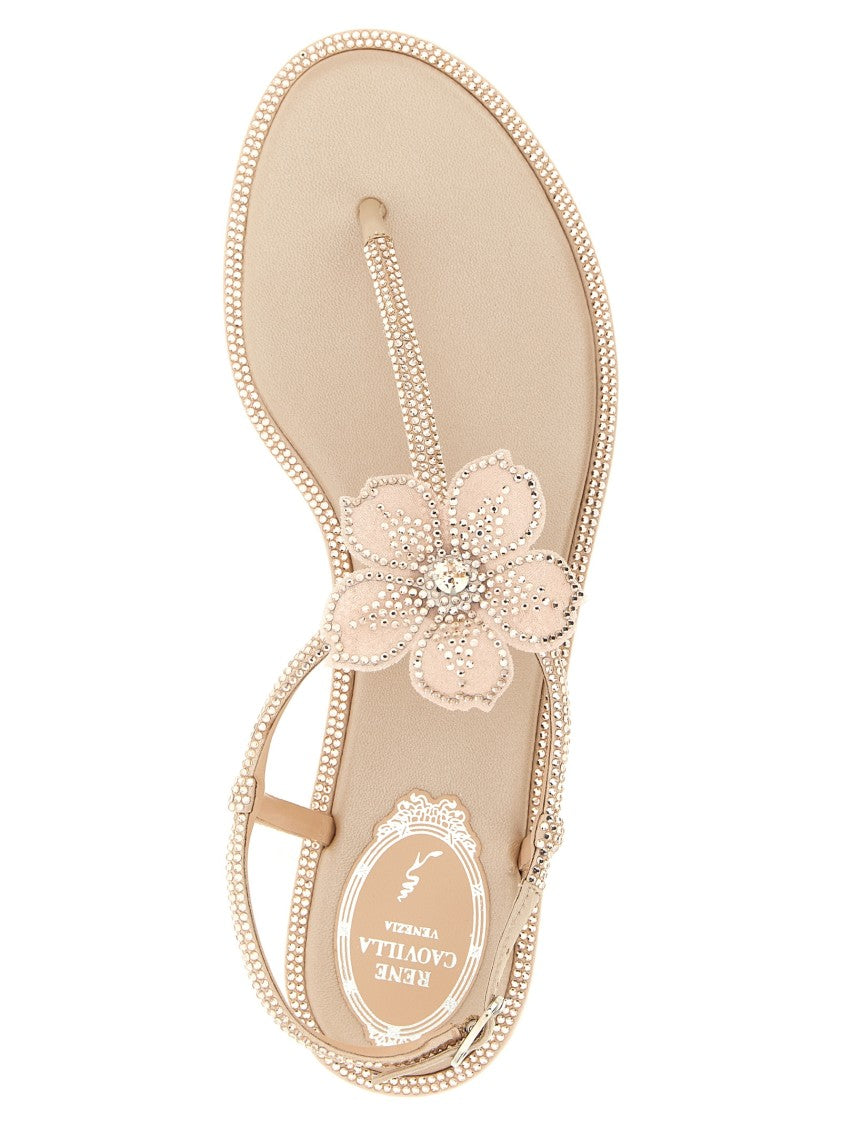 René Caovilla Peach Flower' Sandals