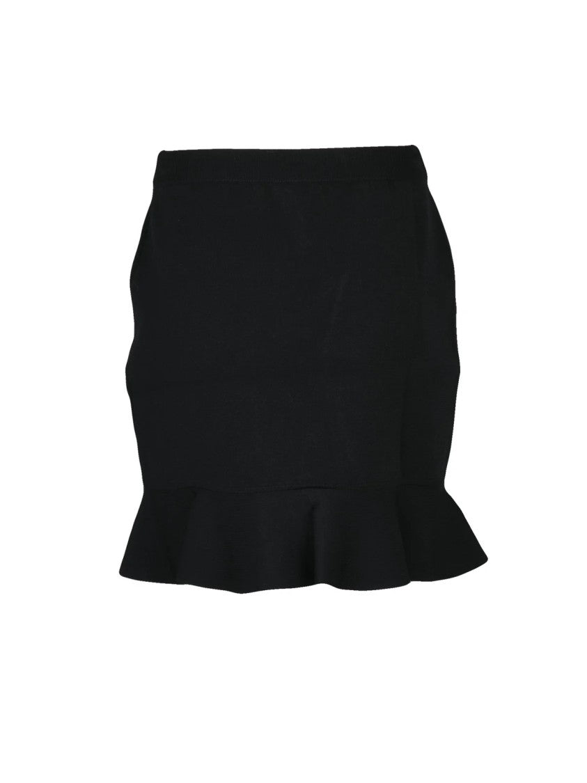 J. W. Anderson Fitted Black Mini Skirt With Subtle Ruffle Hem