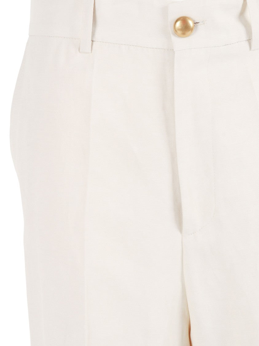 P.A.R.O.S.H. High Waisted Buttoned Pocket Straight-Leg Pants