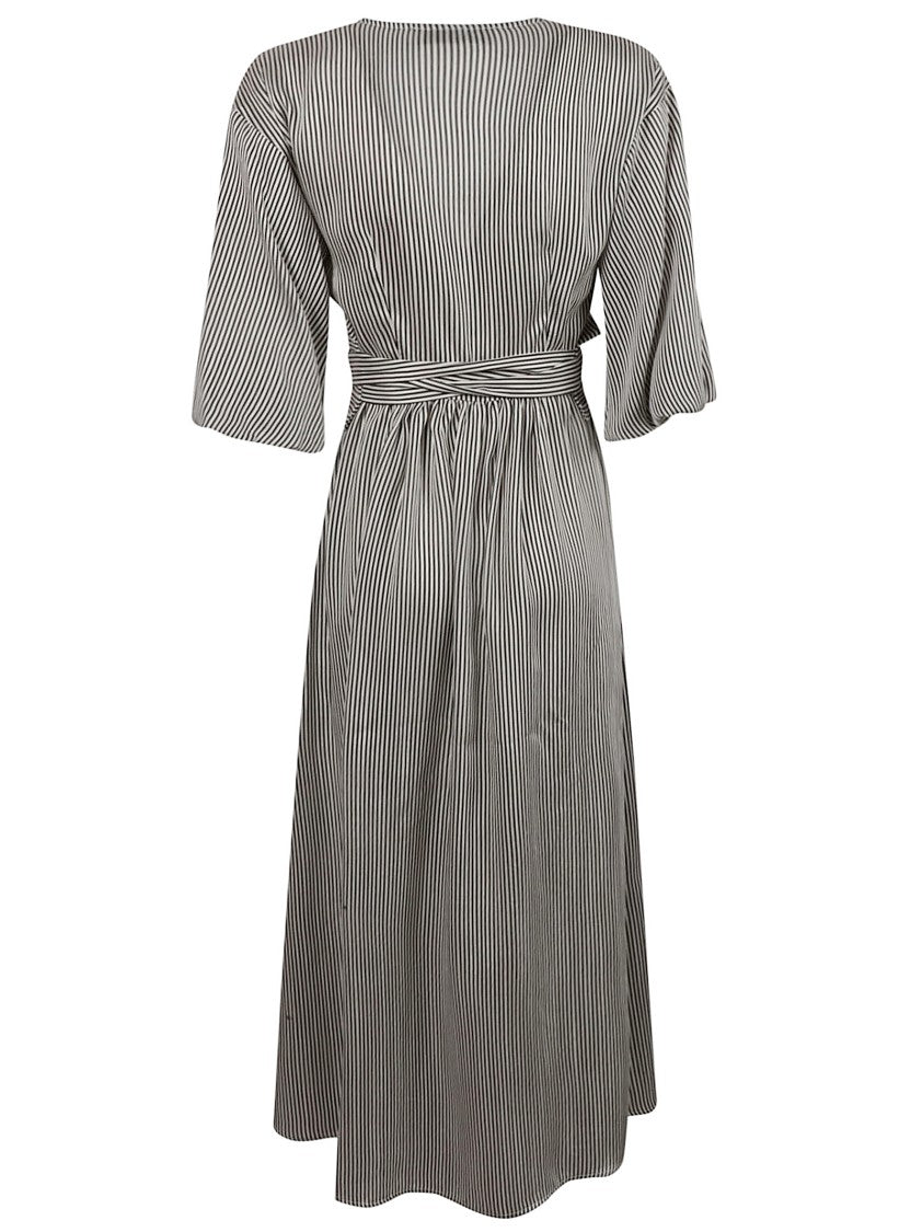 Fabiana Filippi Wrap Design Dress With Striped Pattern