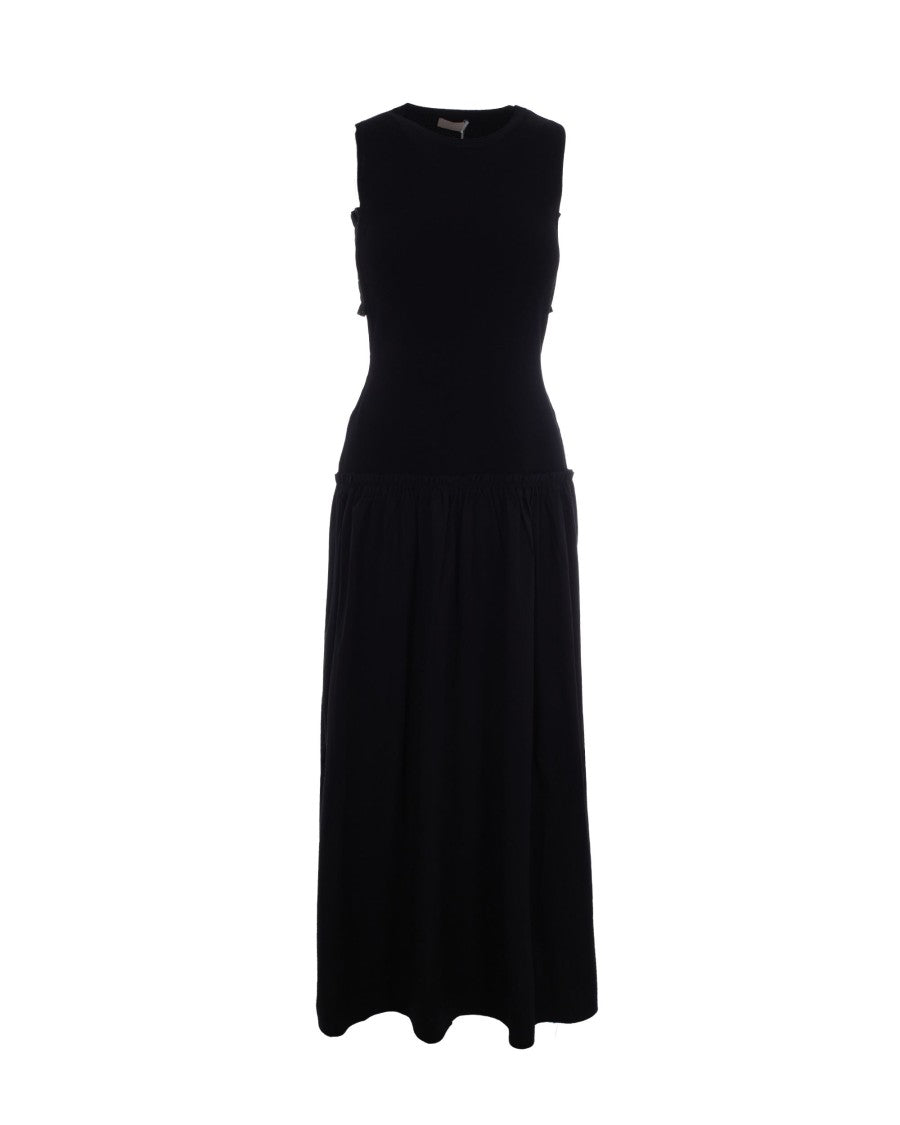 Liu Jo Long Dress With Side Cut-Outs And Smocked Waistband