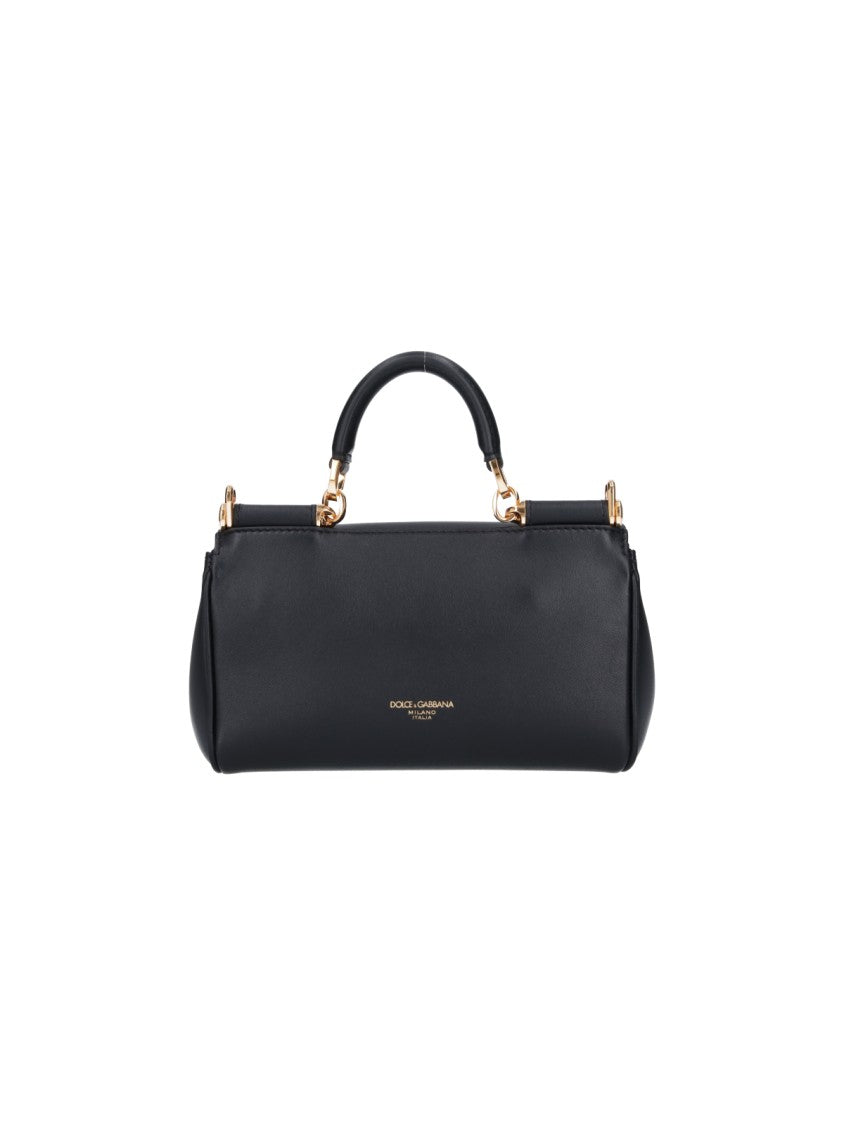 Dolce & Gabbana My Sicily Black Mini Leather Shoulder Bag