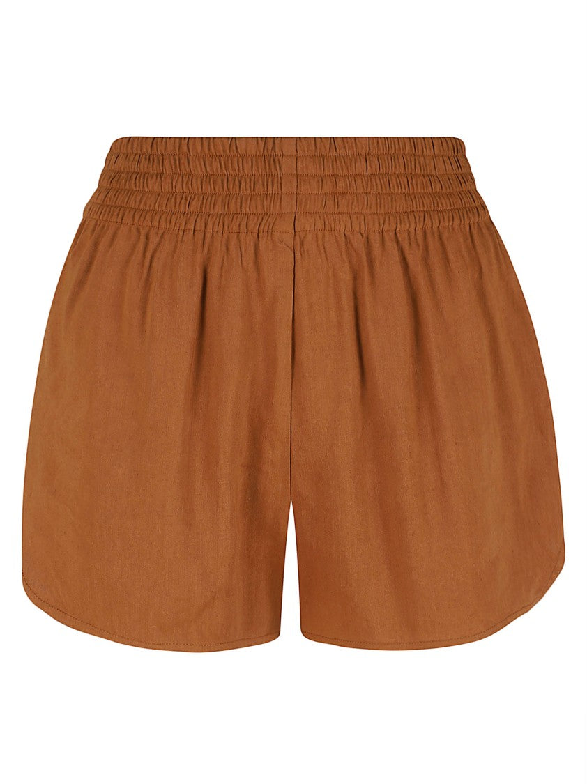 Ermanno Scervino Linen Blend Mini Shorts With High Elastic Waist