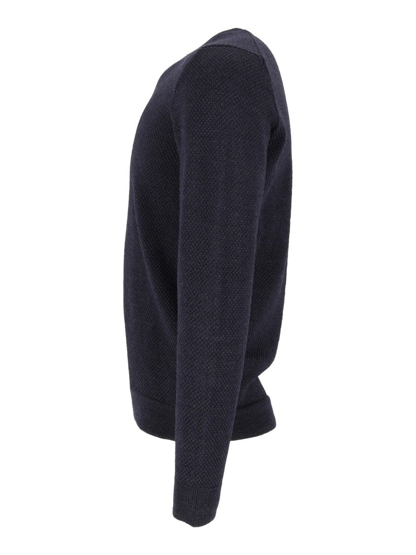 Slowear Zanone Giro Textured Virgin Wool Sweater