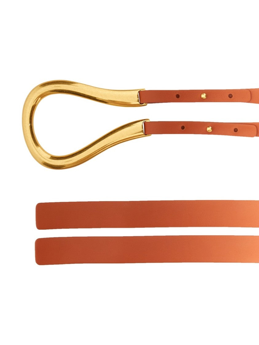 Bottega Veneta Double Belt With Smooth Texture And Minimalist Design