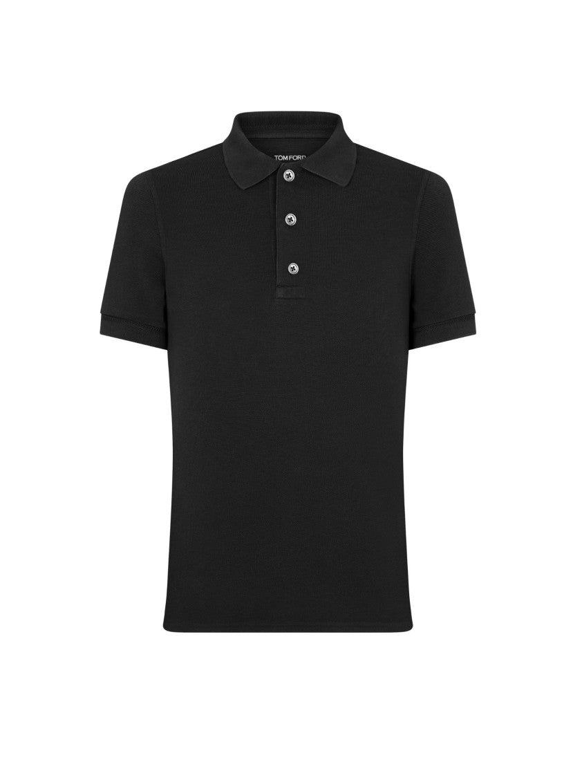 Tom Ford Short-Sleeved Black Polo Shirt With Logo Embroidery