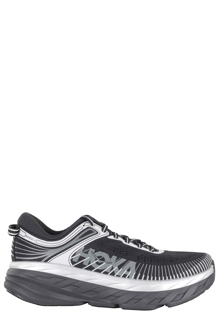 Hoka Black M Bondi 7 Side-Logo Synthetic Sneakers