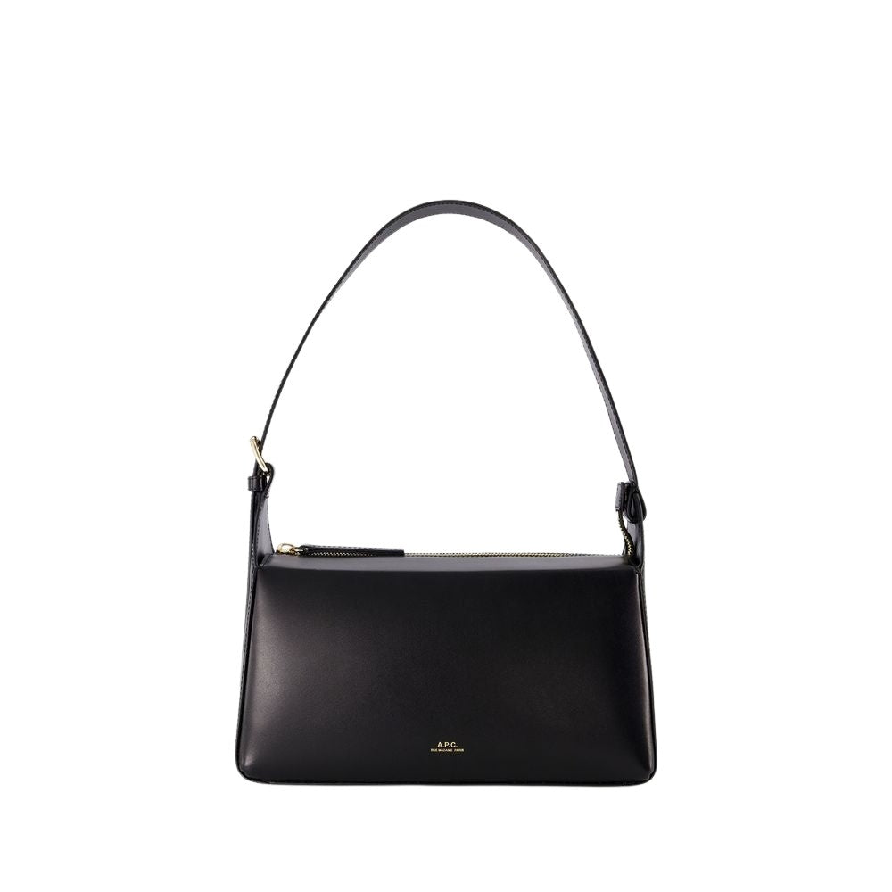 A.P.C. Black Calfskin Virginie Hobo Bag