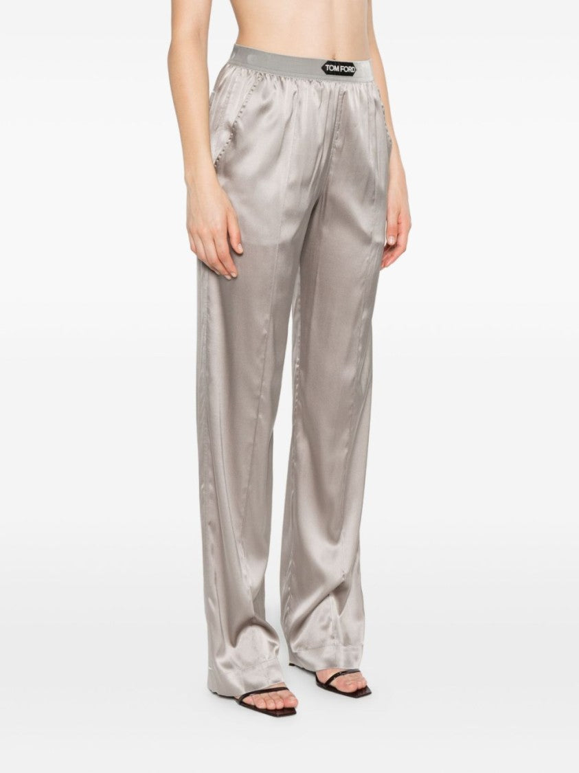 Tom Ford Wide-Leg Trousers With Satin Finish