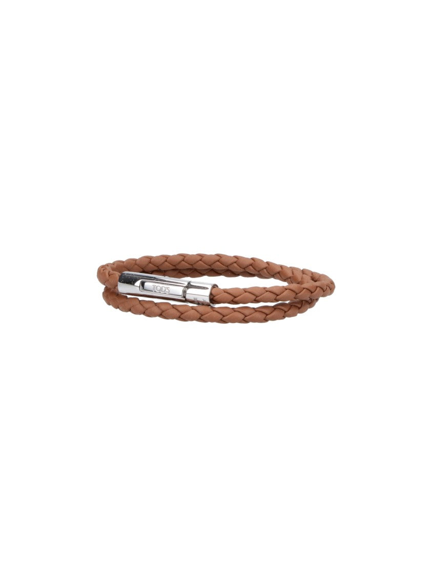 Tod's Brown Mycolors Braided Leather Bracelet