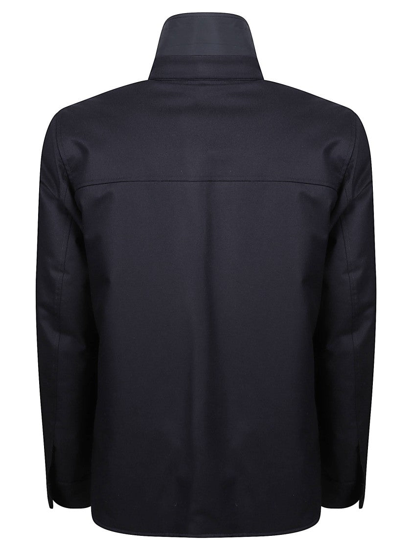 Moorer Black Dasson-Ll Virgin Wool-Blend Overshirt