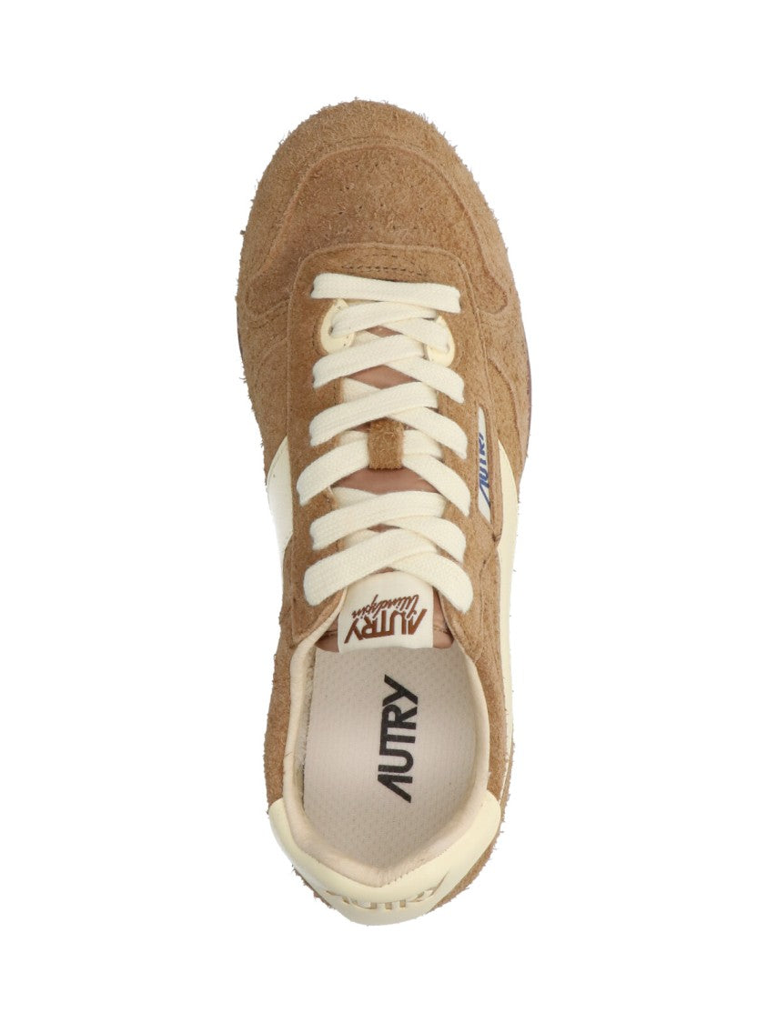 Autry Low-Profile Suede Sneakers With Cream Accents