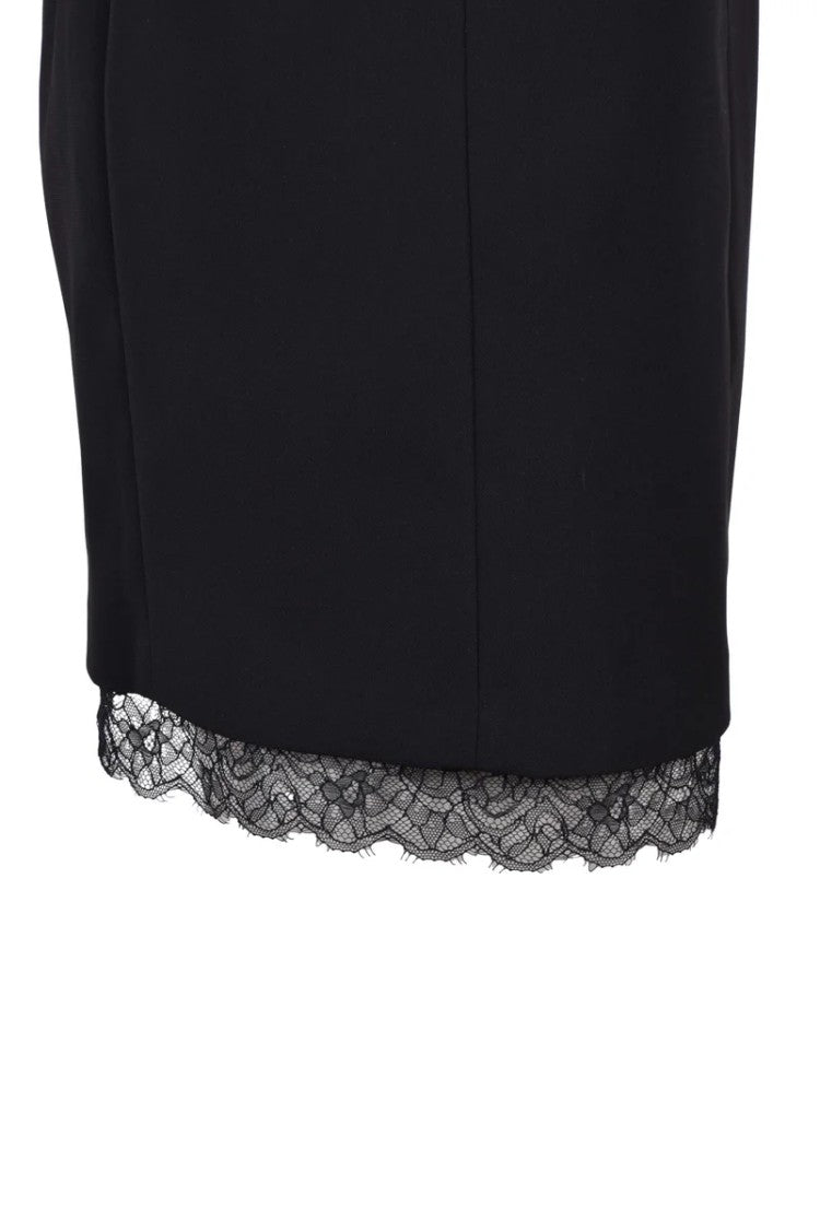 Patrizia Pepe Black Lace Embroidered Sheath Mini Dress