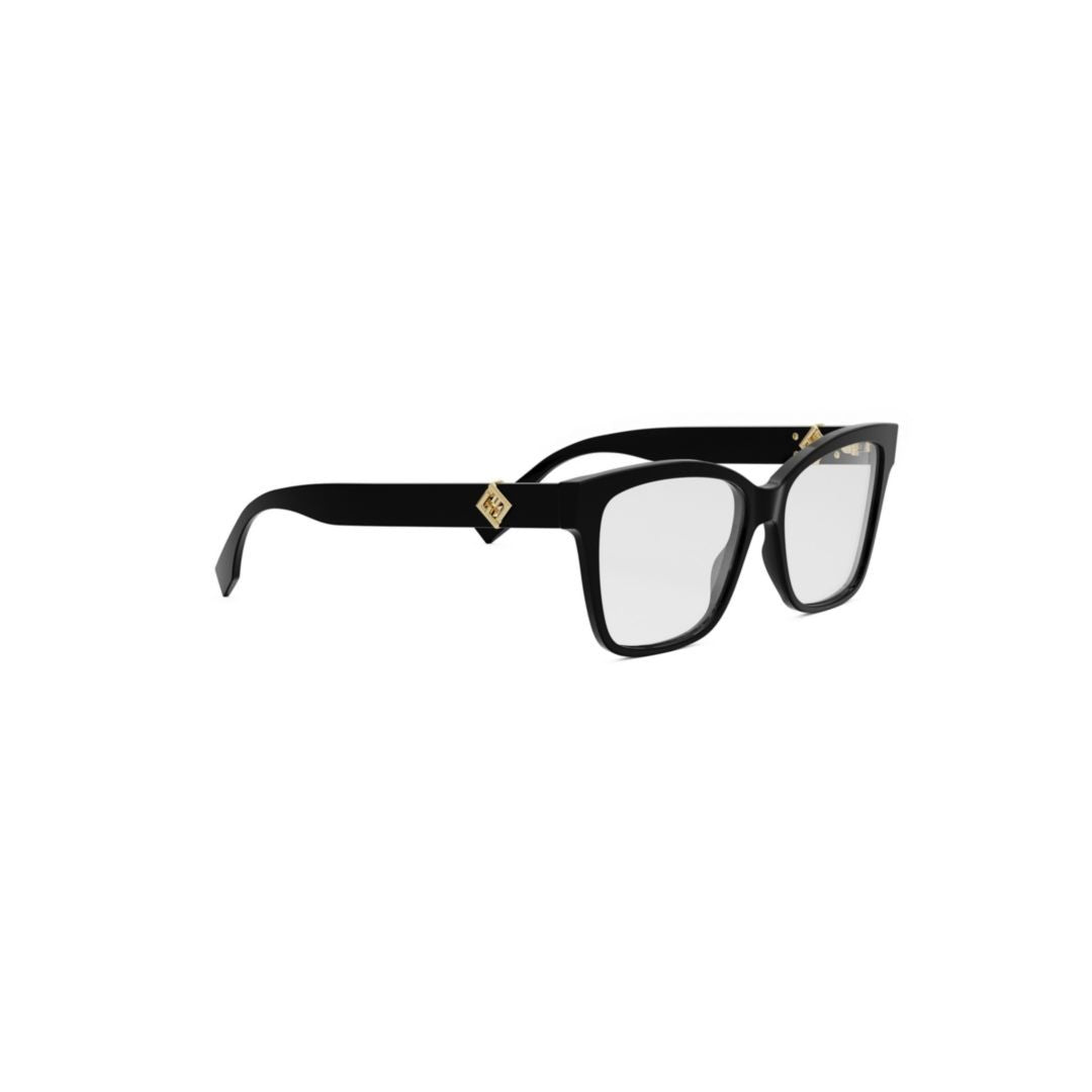 Fendi Fe50117i Rectangular Eyeglasses With Gold-Tone Accents