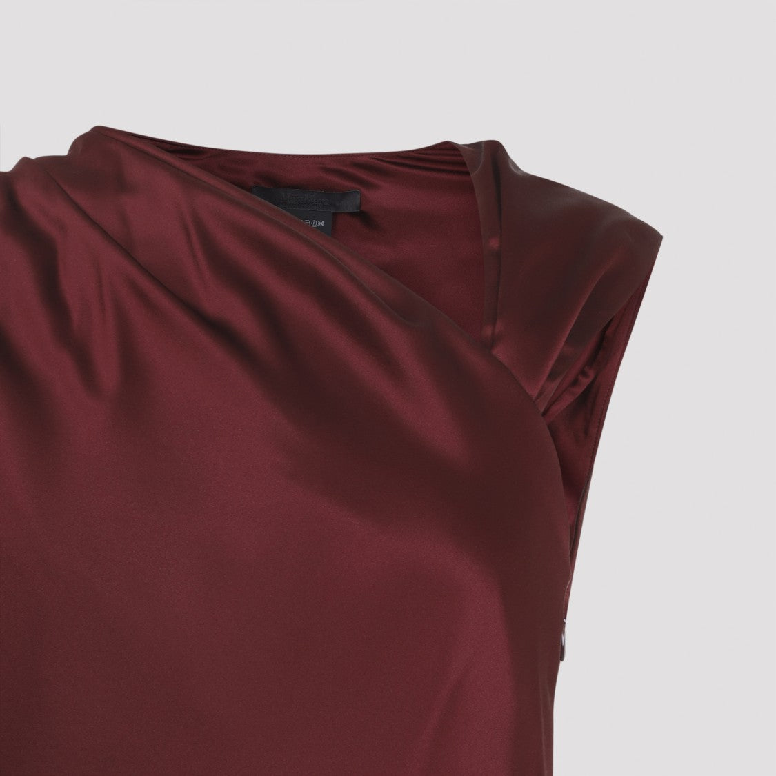 Max Mara Asymmetrical Red Silk Midi Dress