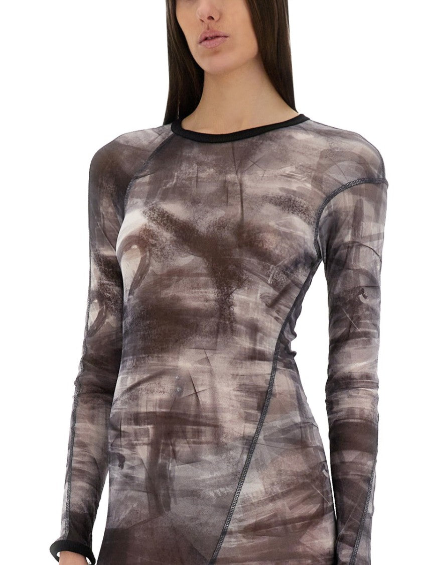 Helmut Lang "Scribble Twisted" Dress