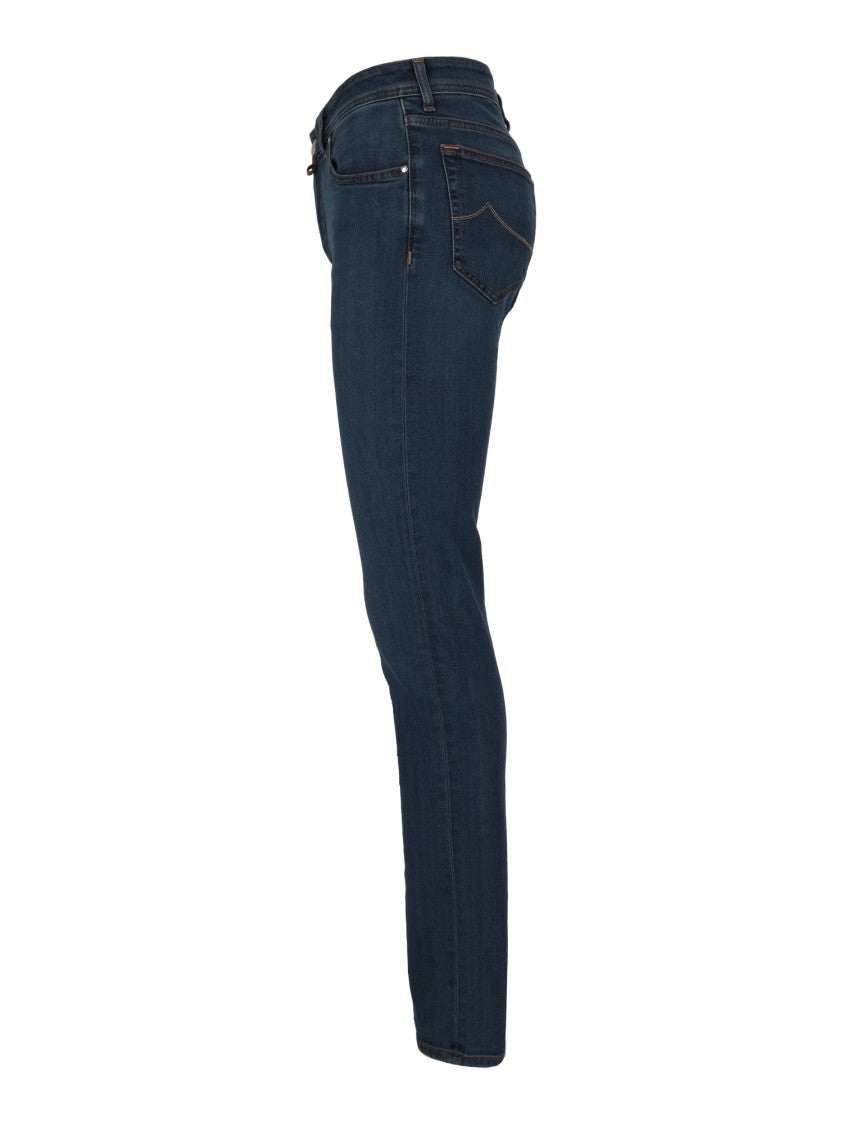 Jacob Cohen Slim Fit Five-Pocket Pants In Deep Indigo Wash