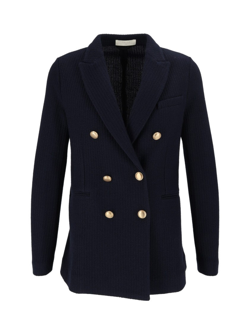 Circolo 1901 Double-Breasted Metallic Button Blazer