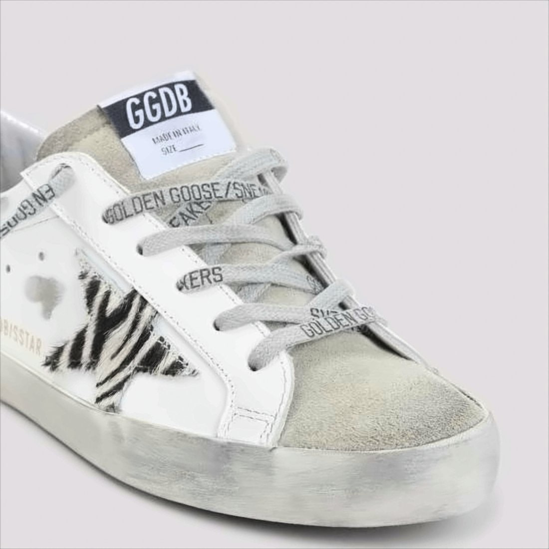 Golden Goose Distressed White Leather Sneakers