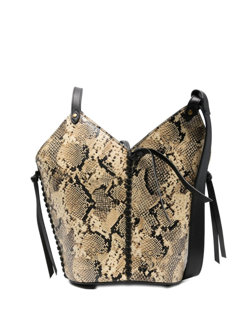 Isabel Marant Snakeskin Pattern Shoulder Bag With Structured Design