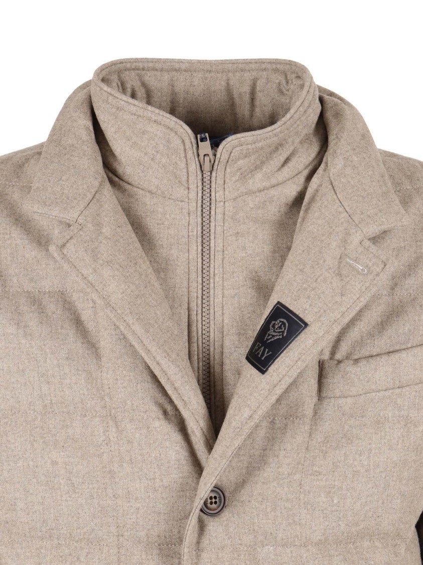 Fay Quilted Down Jacket With Double Front Closure