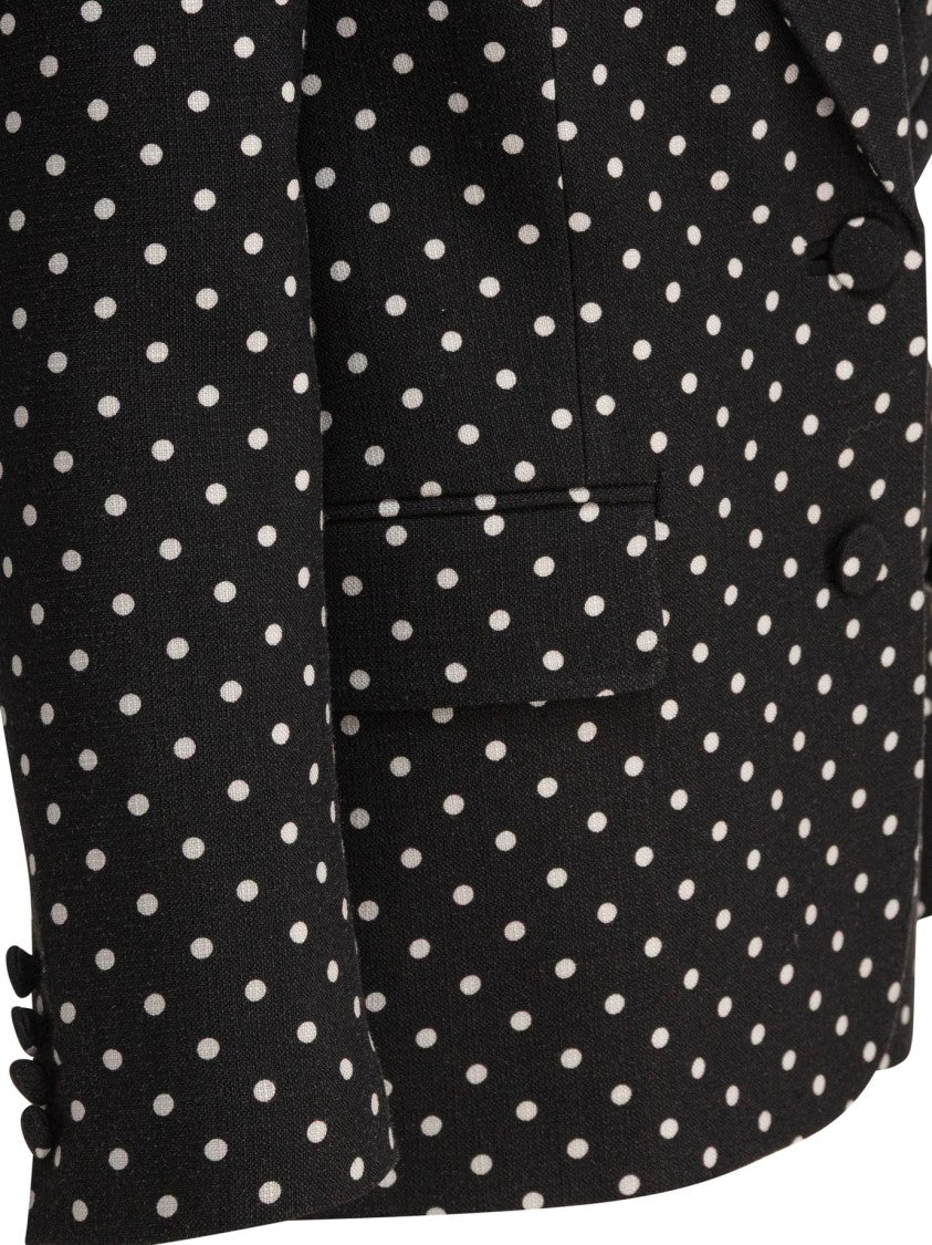 Valentino Black Polka Dot Tailored Jacket