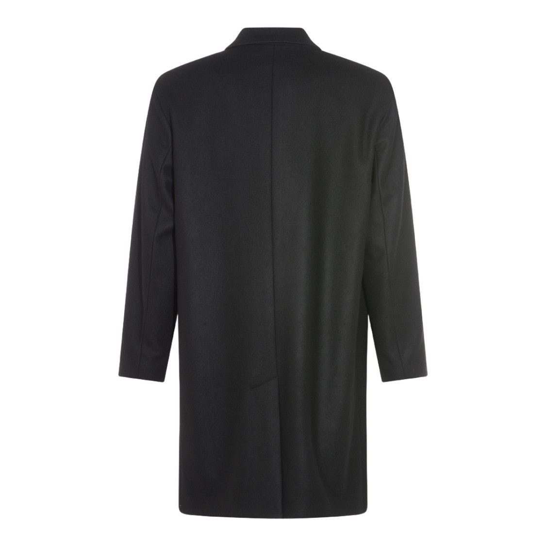 Hevo Classic Black Overcoat With Notched Lapel