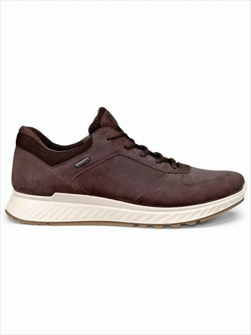 Ecco Smooth Leather Sneakers With Textured Outsole