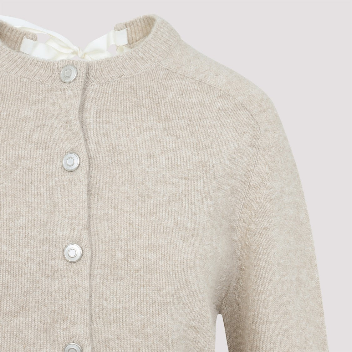 Carven Knit Beige Cashmere Cardigan