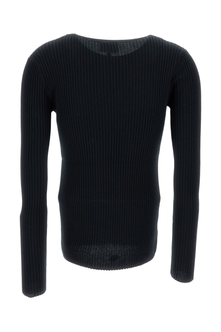 Irie' Classic Solid Black Sweater With Round Neckline