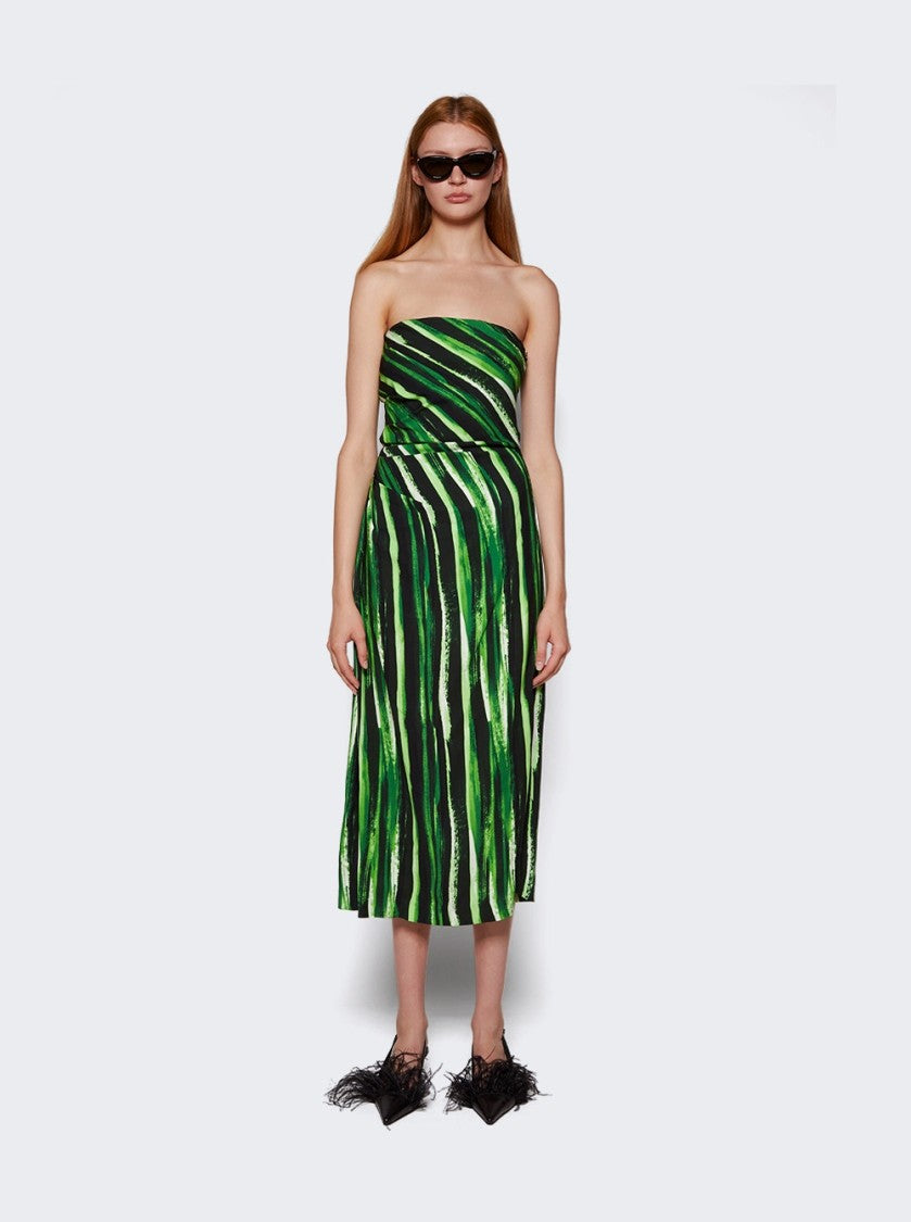 Proenza Schouler Painted Stripe Strapless Dress