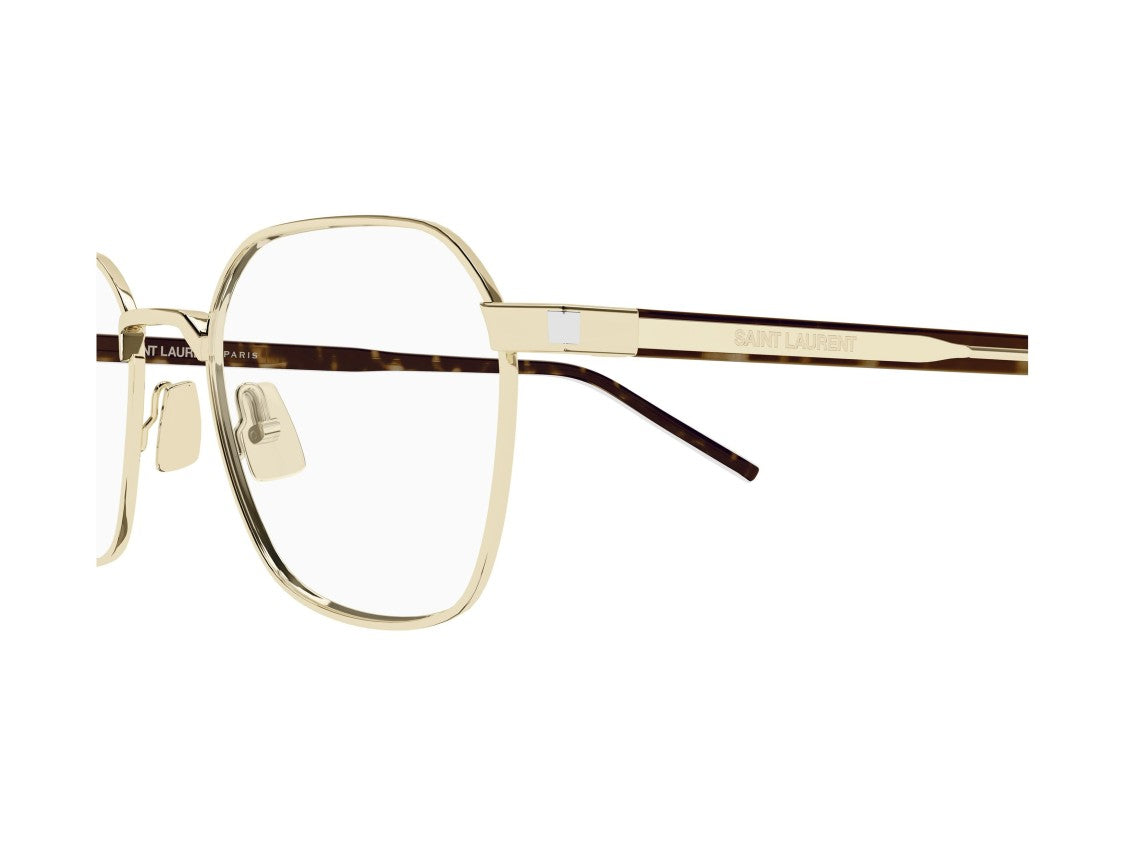 Saint Laurent Sl 883 Gold Tortoiseshell Geometric Metal Eyeglasses