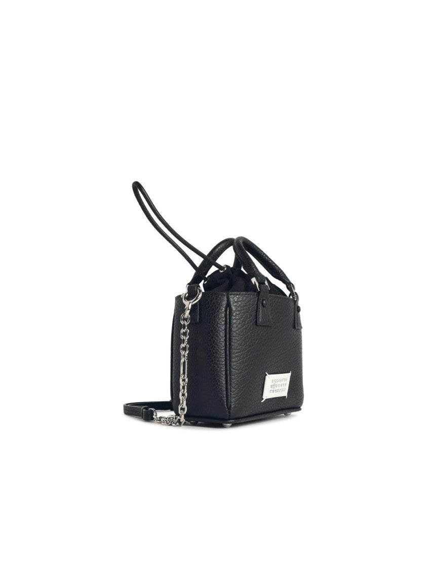 Maison Margiela 5Ac Tote Horizontal' Black Leather Bag