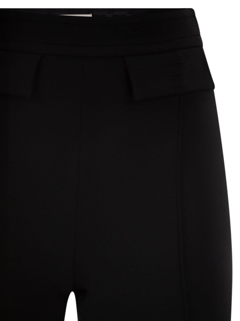 Elisabetta Franchi Double Stretch Crepe Trousers With Embroidered Logo