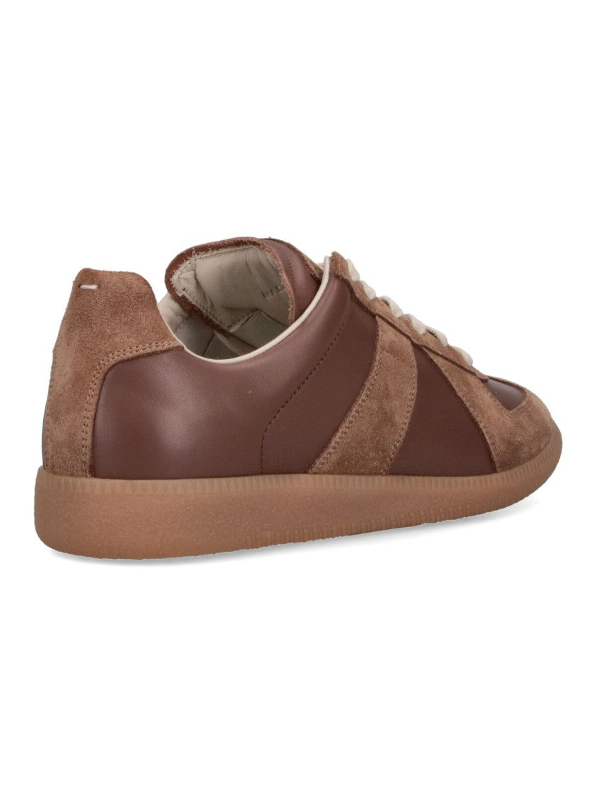 Maison Margiela Brown Suede Panel Low-Top Sneakers