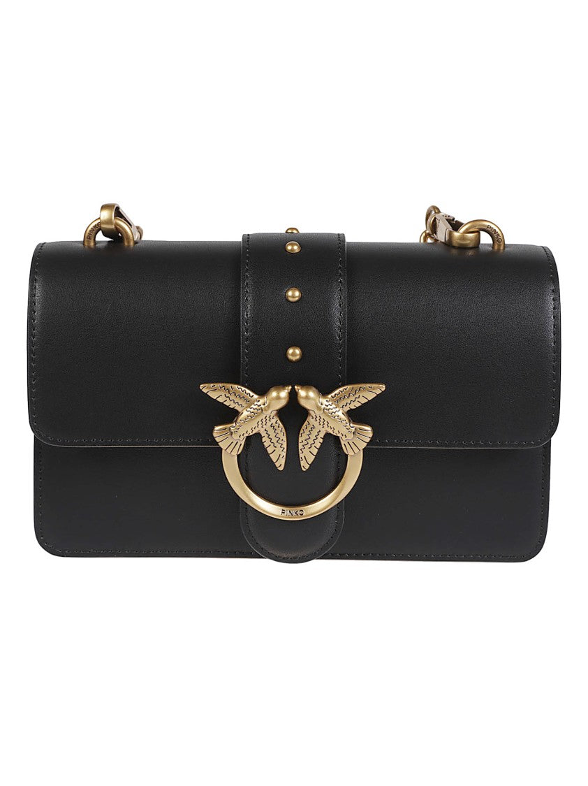 Pinko Love One Mini Rectangular Leather Shoulder Bag