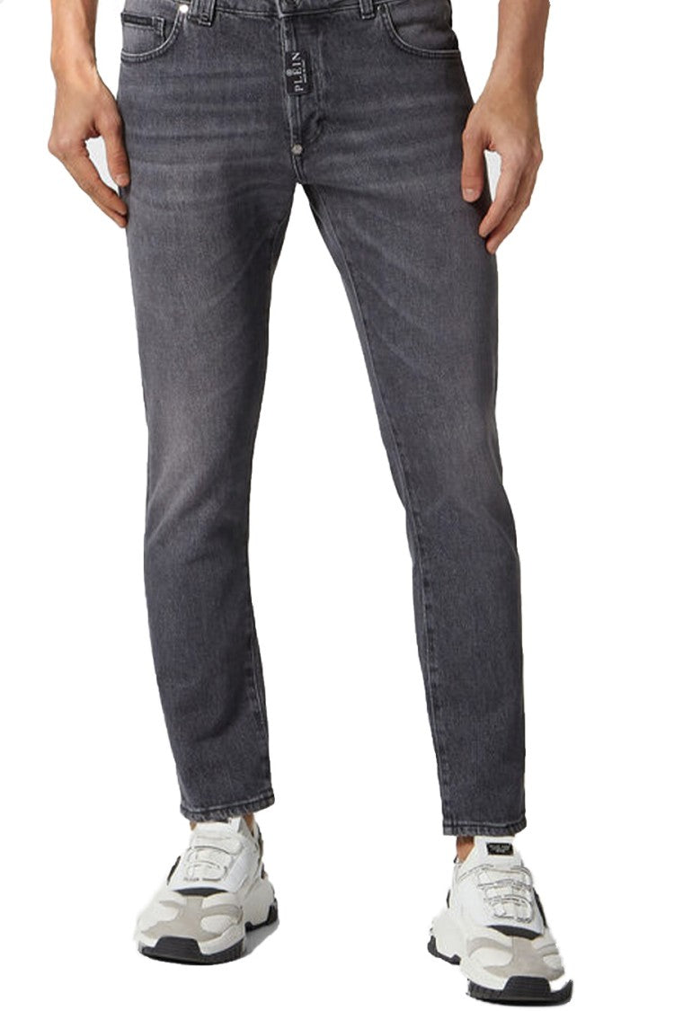 Philipp Plein Grey Washed Skinny Jeans