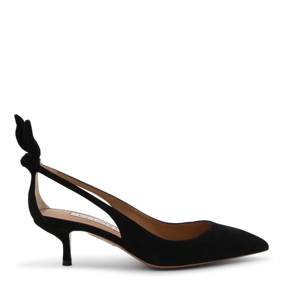 Aquazzura Black Suede Bow Tie Sandals