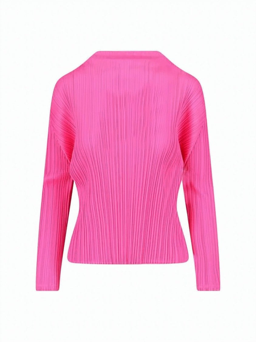 Pleats Please Pleated Long-Sleeve Top With Lightweight Texture